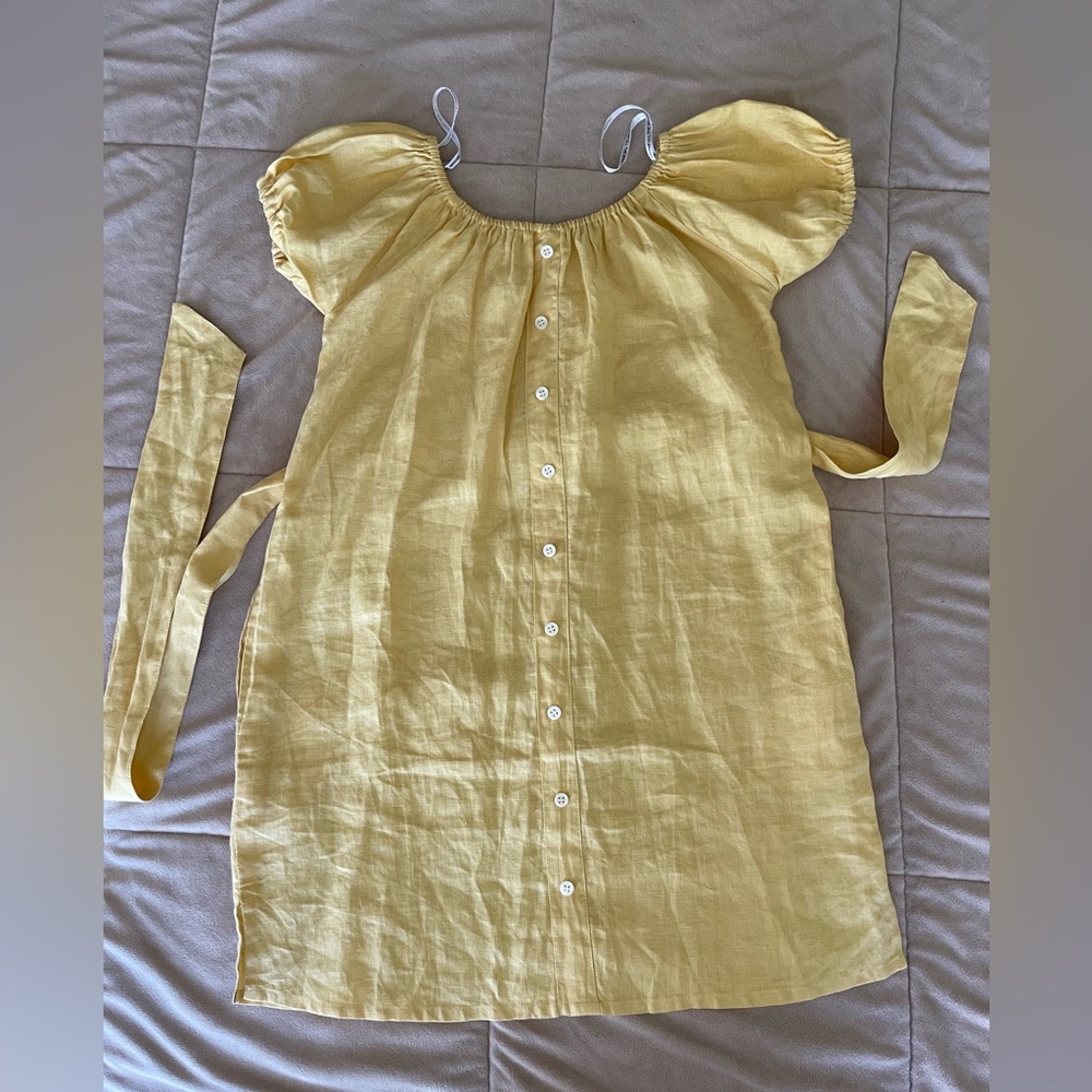 EUC Faithful the Brand yellow linen mini dress size 2